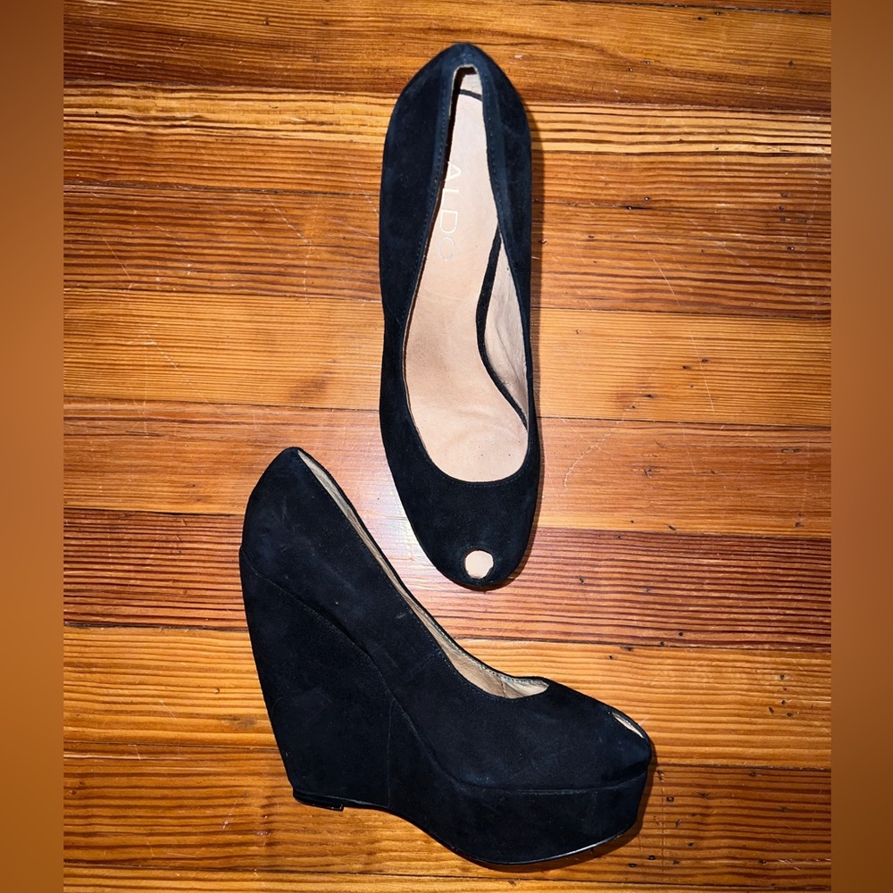 Aldo platform peep toe wedge